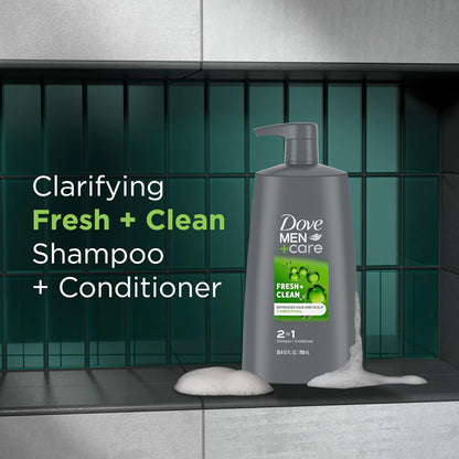 2-In-1 Shampoo and Conditioner Fresh and Clean 4 Count Nourishes and Invigorates