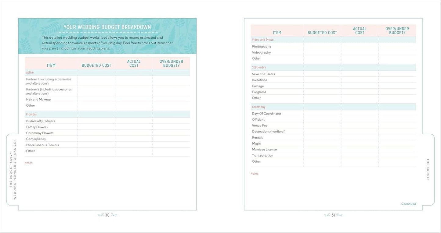 The Budget-Savvy Wedding Planner & Organizer: Checklists, Worksheets, and Essent