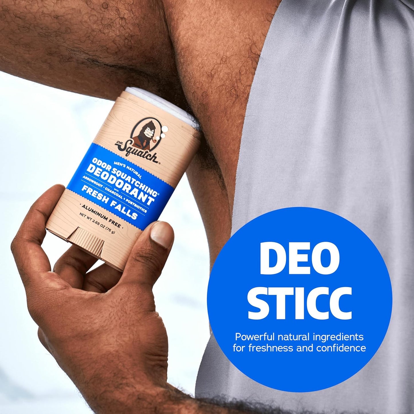 Natural Deodorant for Men - Odor-Squatching Aluminum Free - Fresh Falls (2.65 Oz