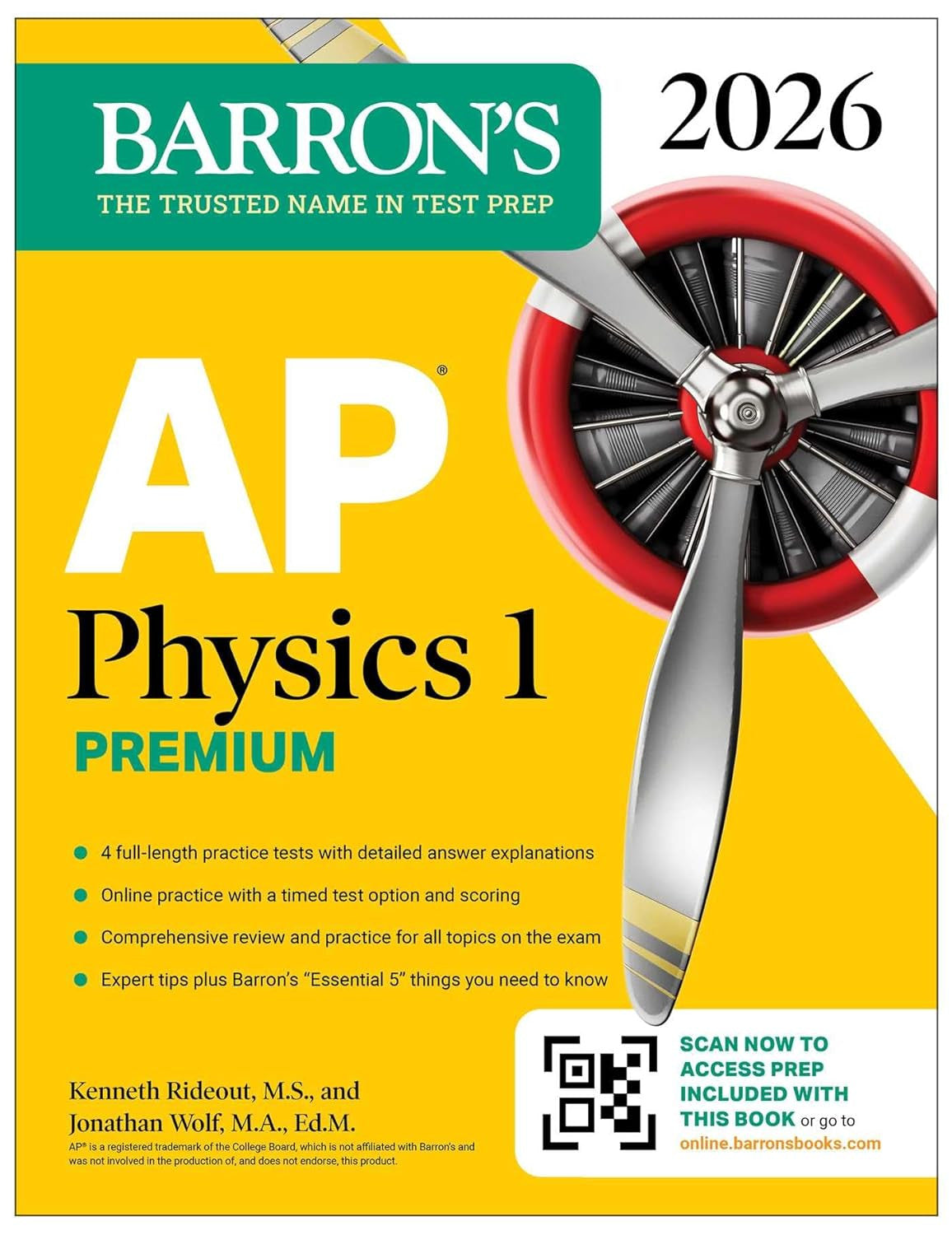 AP Physics 1 Premium, 2026: Prep Book with 4 Practice Tests + Comprehensive Revi