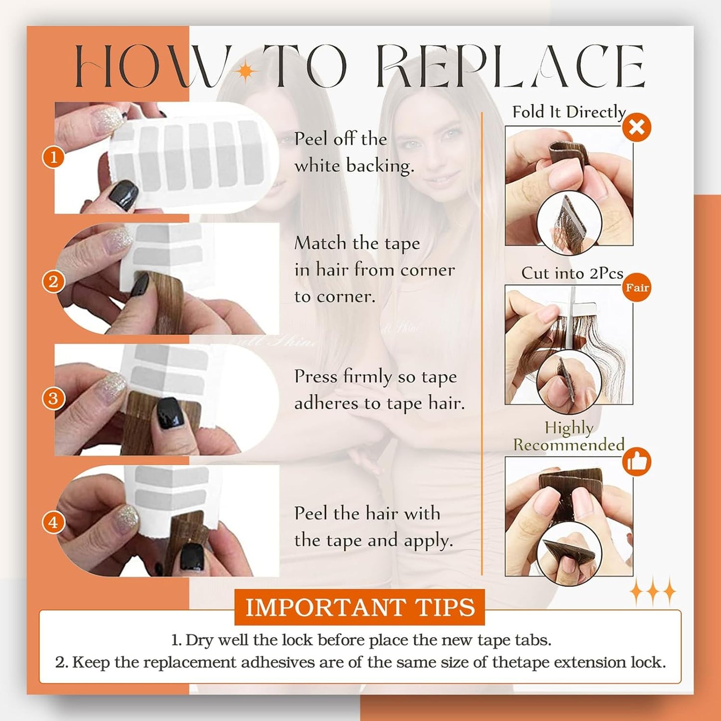 Tape in Extensions Invisible 16 Inch Tape in Hair Extensions Human Hair Double S