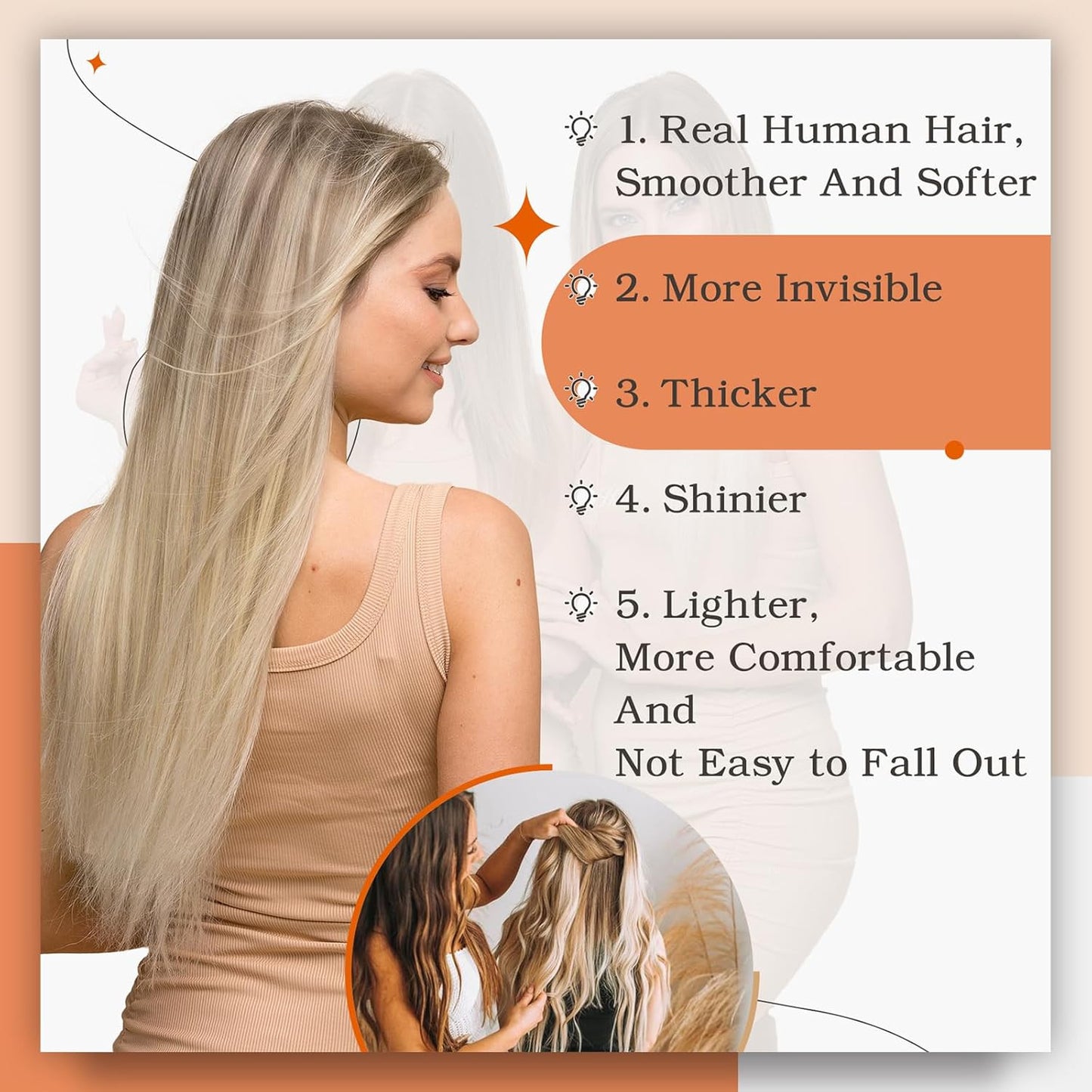 Tape in Hair Extensions Human Hair 12Inch Color 18 Ash Blonde Fading to 22 and 6