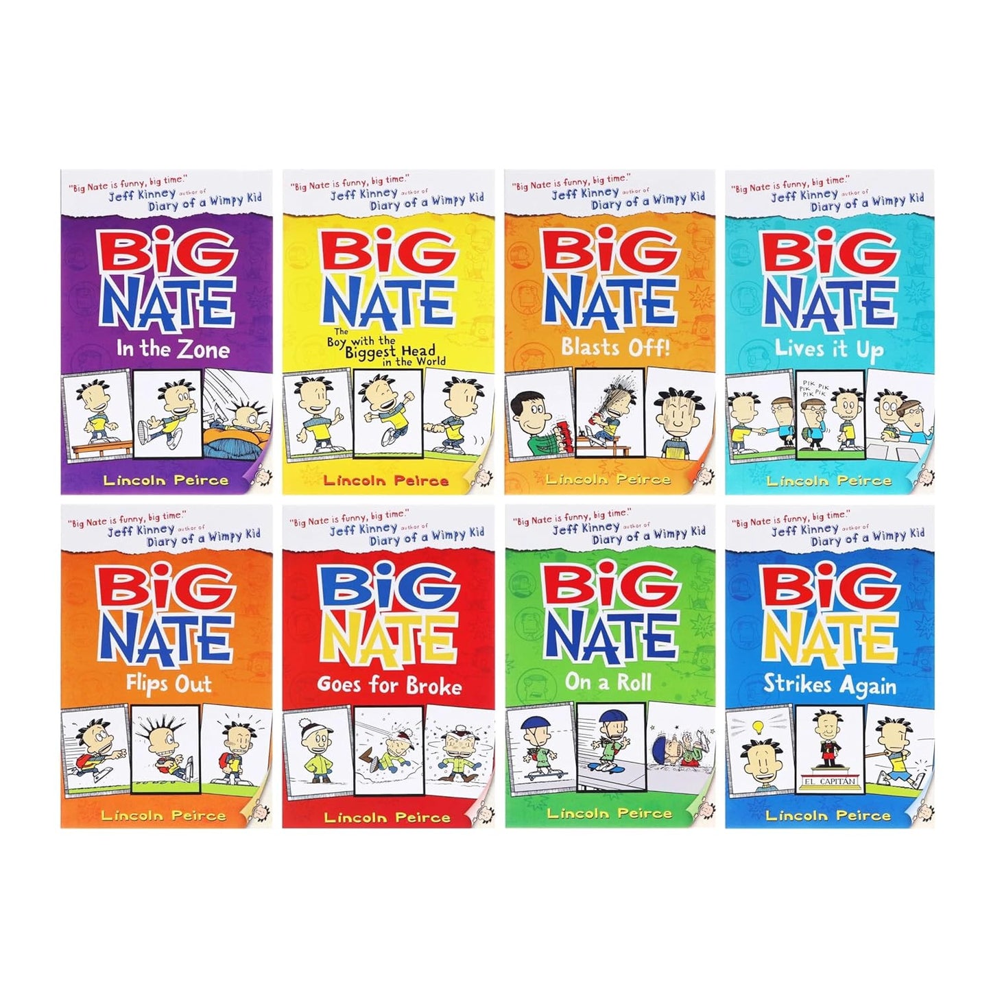 The Big Nate Collection Series 8 Books Box Set by Lincoln Peirce (Boy with the B