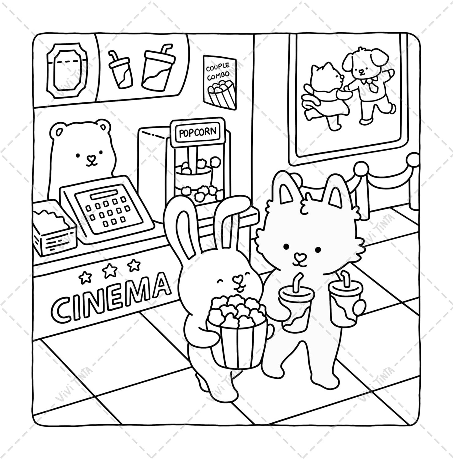 Sweetheart: Coloring Book for Adults & Teens Featuring Adorable Animals Valentin