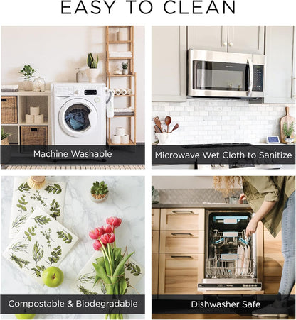 Swedish Dishcloths for Kitchen & Cleaning, Reusable, Machine Washable & Dishwash