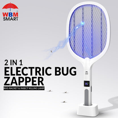 2 in 1 Electric Bug Zapper, Mosquitoes Trap Lamp & Racket, USB Rechargeable Elec