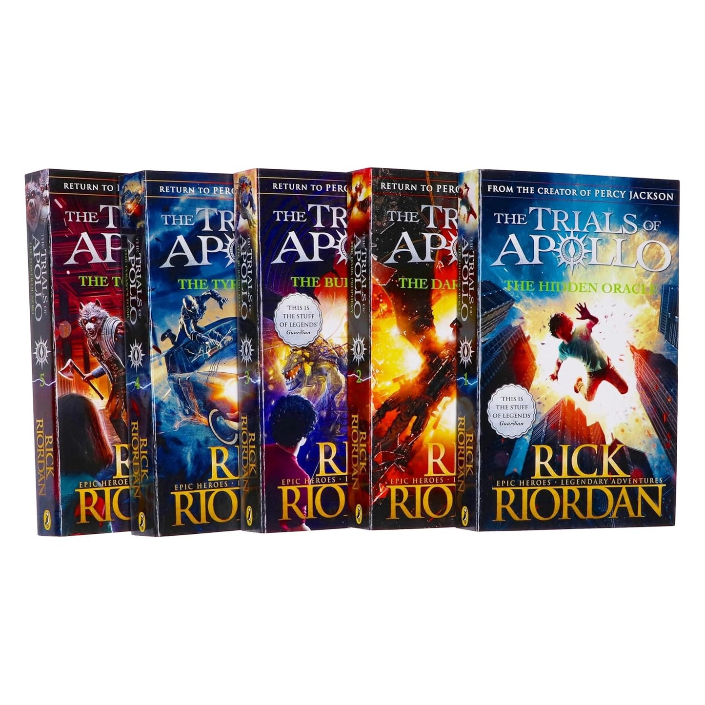 Trials of Apollo Series 5 Books Collection Set by Rick Riordan (The Hidden Oracl