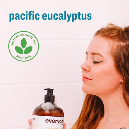 3-In-1 Soap, Body Wash, Bubble Bath, Shampoo, 32 Ounce (Pack of 2), Pacific Euca