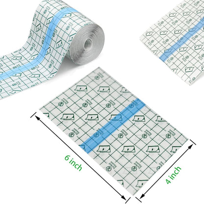 50 Pieces 4 X 6 in Stretch Waterproof Adhesive Bandages Transparent Film for Tat