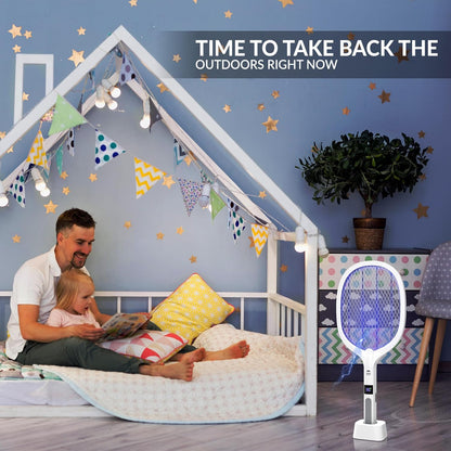 2 in 1 Electric Bug Zapper, Mosquitoes Trap Lamp & Racket, USB Rechargeable Elec