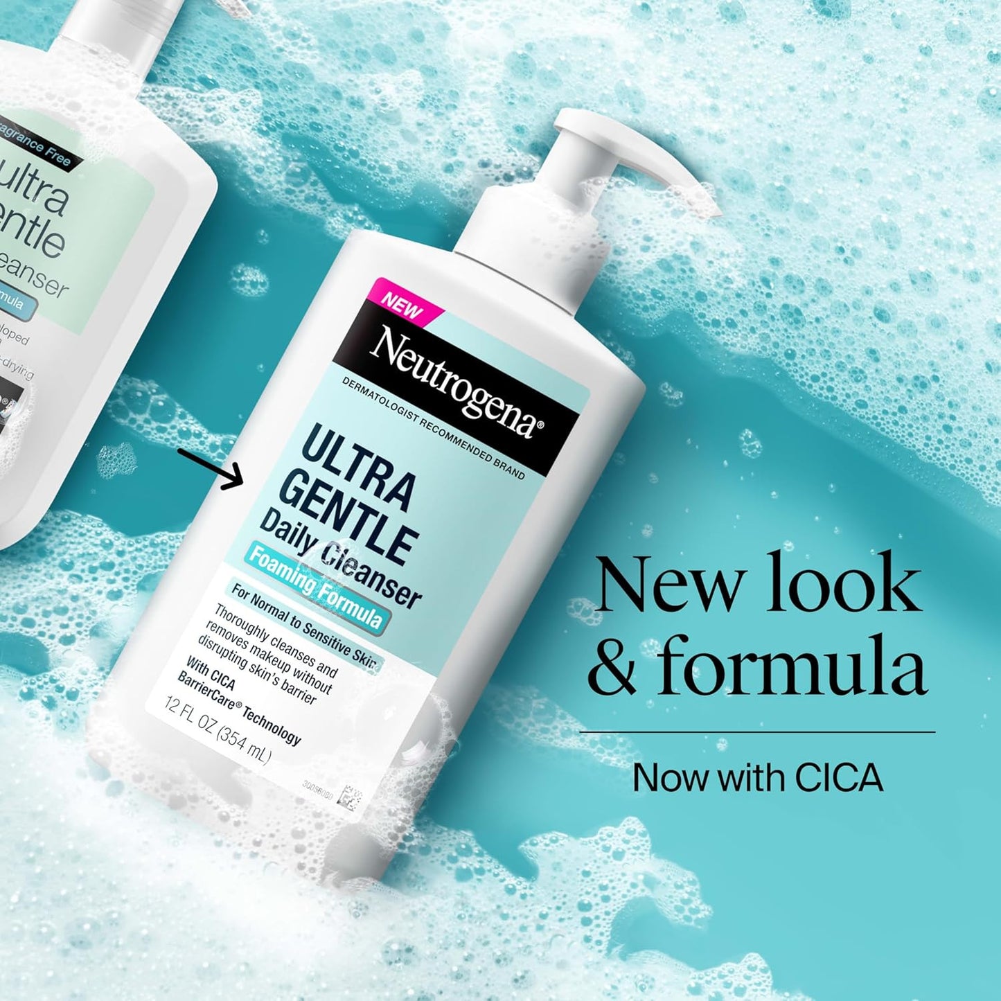 Ultra Gentle Foaming Facial Cleanser, Fragrance Free Hydrating Face Wash for Sen