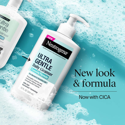 Ultra Gentle Foaming Facial Cleanser, Fragrance Free Hydrating Face Wash for Sen
