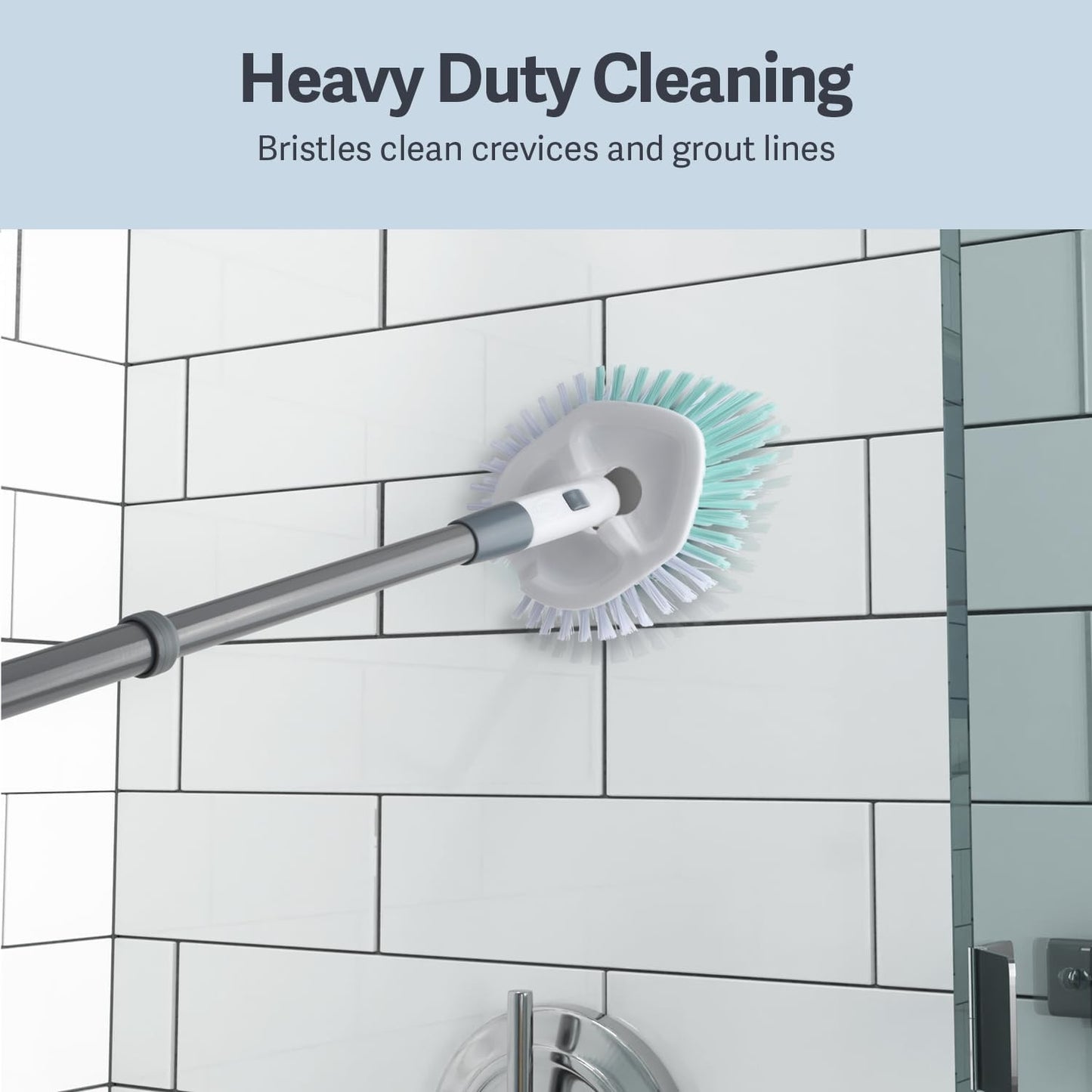 Tub & Tile Brush - Bathroom Cleaning Brush, Extendable Handle, All-Around Dual B