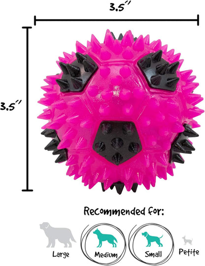 3.5” Squeak & Light Soccer Ball Dog Toy - Medium, Cleans Teeth and Promotes Dent