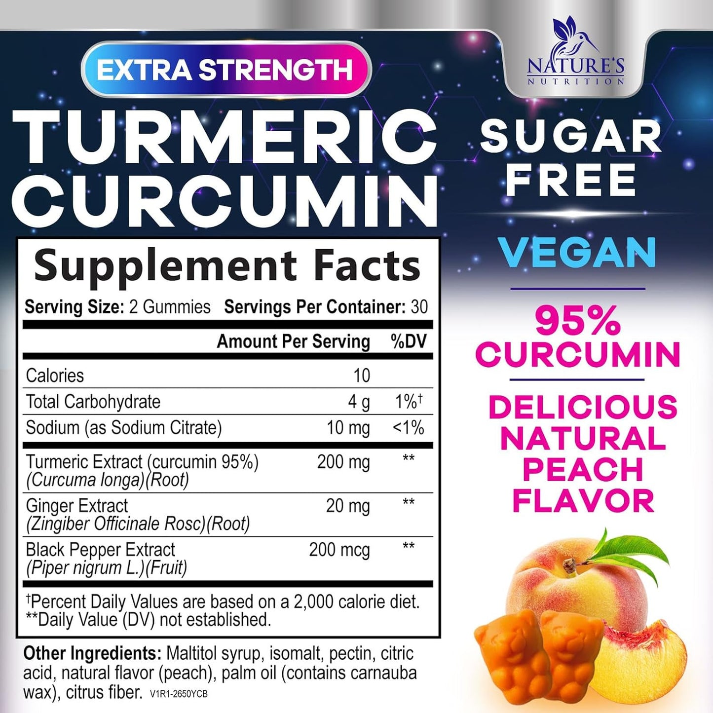 Turmeric Supplement Gummies Sugar Free - Turmeric Curcumin and Ginger Gummies wi