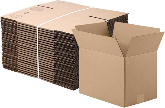 12"X8"X7" Brown/Kraft Corrugated Cardboard Shipping Boxes 25-Pack | Mailing, Pac