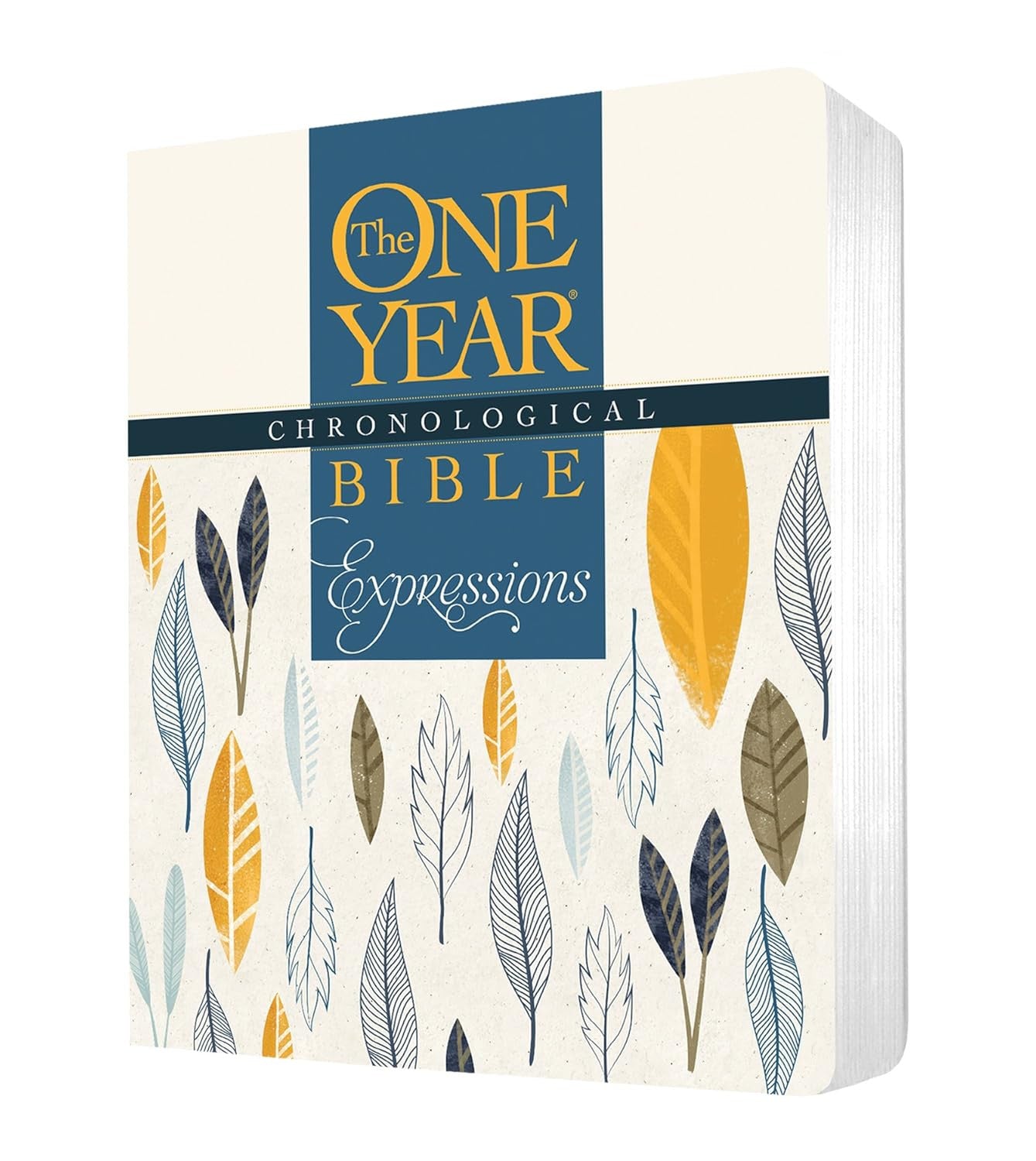 The One Year Chronological Bible Expressions NLT (Softcover, Cream)