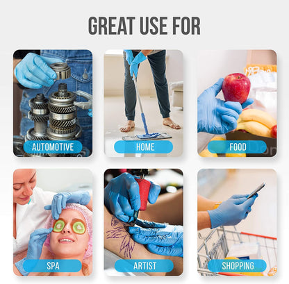 Nitrile Disposable Latex & Powder Free Medium Gloves - Great for Kitchens, Food
