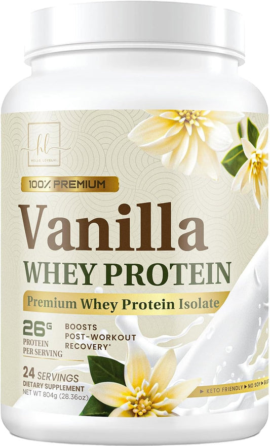 100% Whey Protein Powder, Creamy Vanilla Whey Isolate 26G Protein & Bcaas - Supp