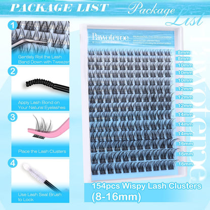 Wispy Lash Clusters Natural Cluster Eyelash Extensions 154Pcs Individual Lashes