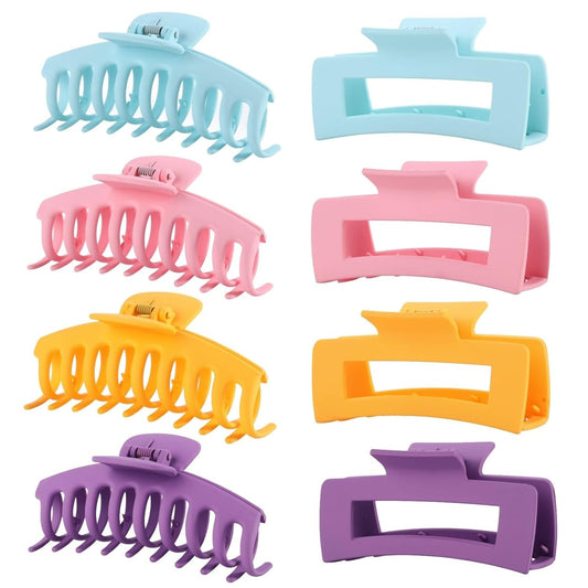 8 Pack Colorful Hair Clips for Women 4.3 Inch Large Hair Claw Clips for Women Th