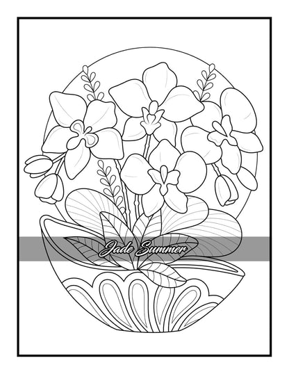 100 Flowers: an Adult Coloring Book with Bouquets, Wreaths, Swirls, Patterns, De