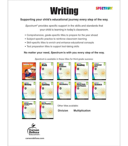 Spectrum Writing Grade 3, Ages 8 to 9, 3Rd Grade Writing Workbook, Informative,