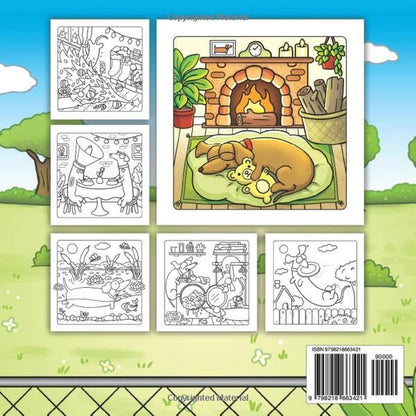 Wiener Dogs: Bold and Easy Coloring Book for Adults and Teens Featuring Cozy Dac