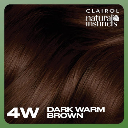 Natural Instincts Demi-Permanent Hair Dye, 4W Dark Warm Brown Hair Color, Pack o
