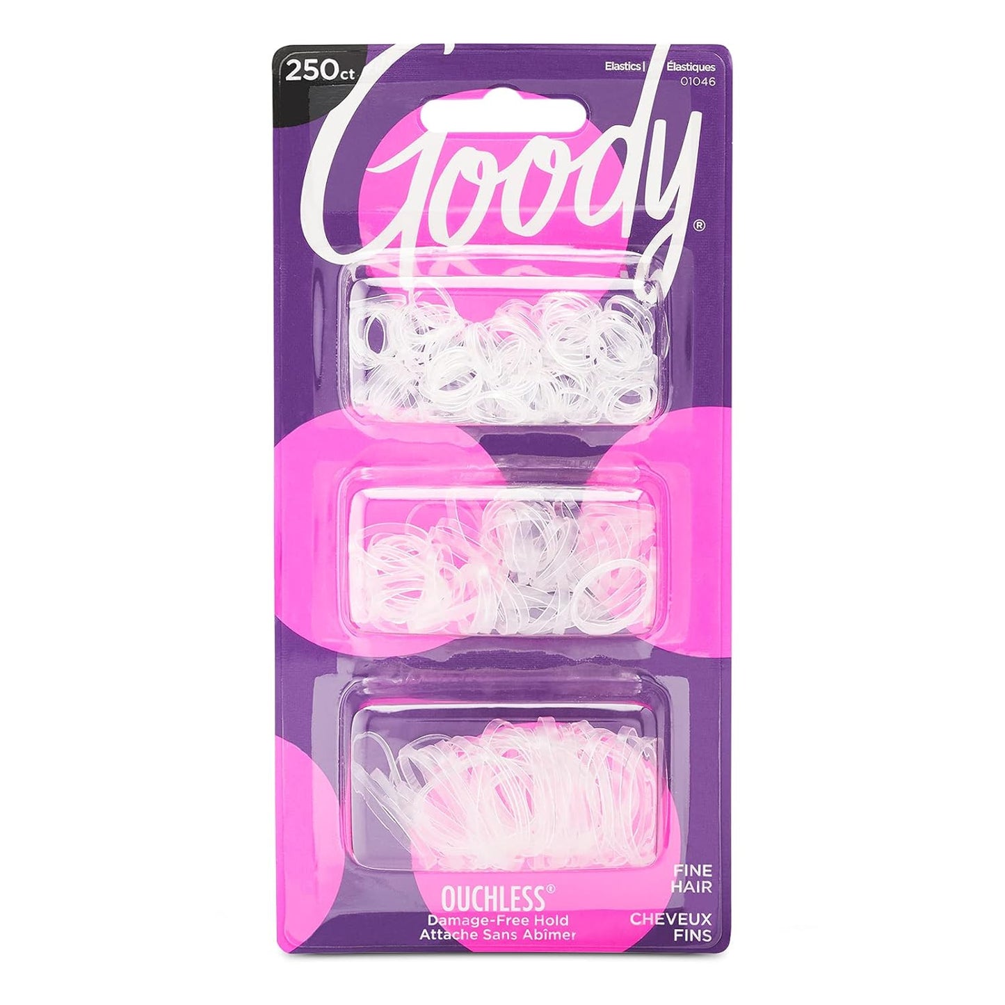 Ouchless 250 Count Clear Hair Ties and 500 Count  Kids Colorful Hair Bands