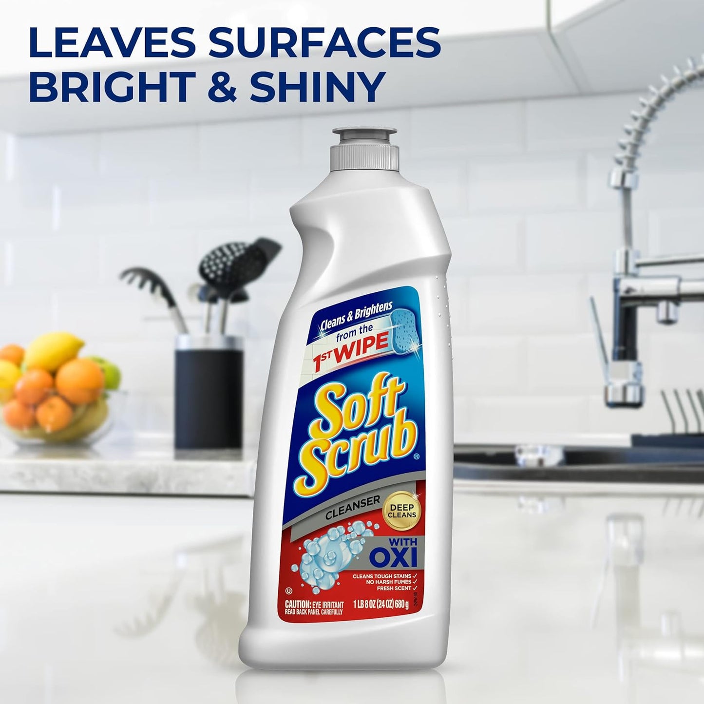 Multi-Purpose Kitchen and Bathroom Cleanser with Oxi, 36 Ounce (Pack of 6)