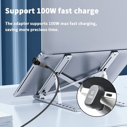 180 Degree USB C Adapter 40Gbps, 100W, 8K@60Hz, USB C Female to Male Extender Ad