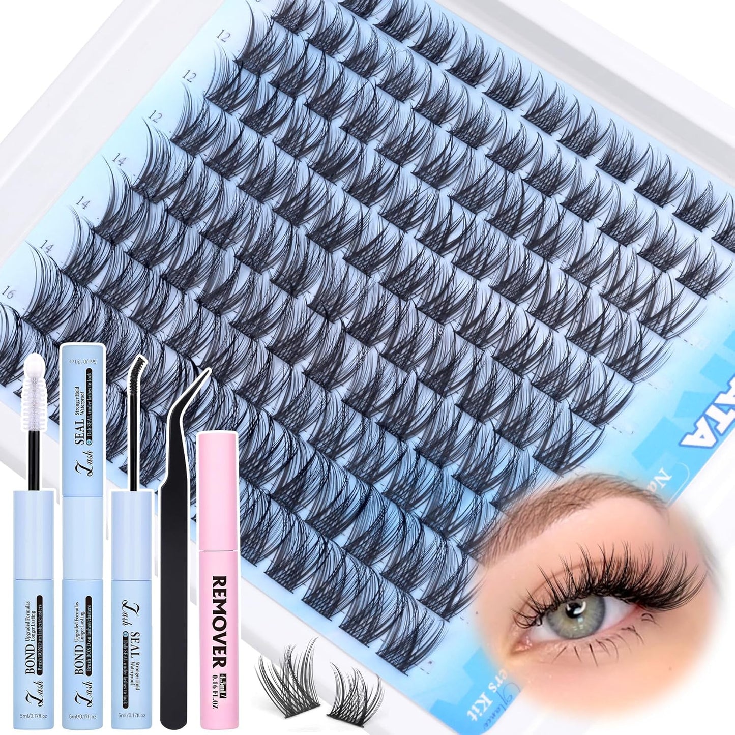 Natural Lash Extension Kit Wispy Lash Clusters Kit Lashes Clusters C Curvature C