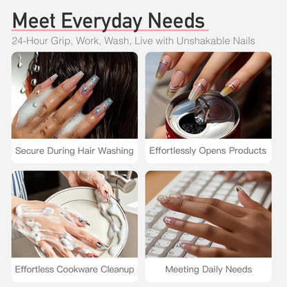 Super Strong Nail Glue 15G for Press on Nails - Quick Drying, Semi Solid, Long L