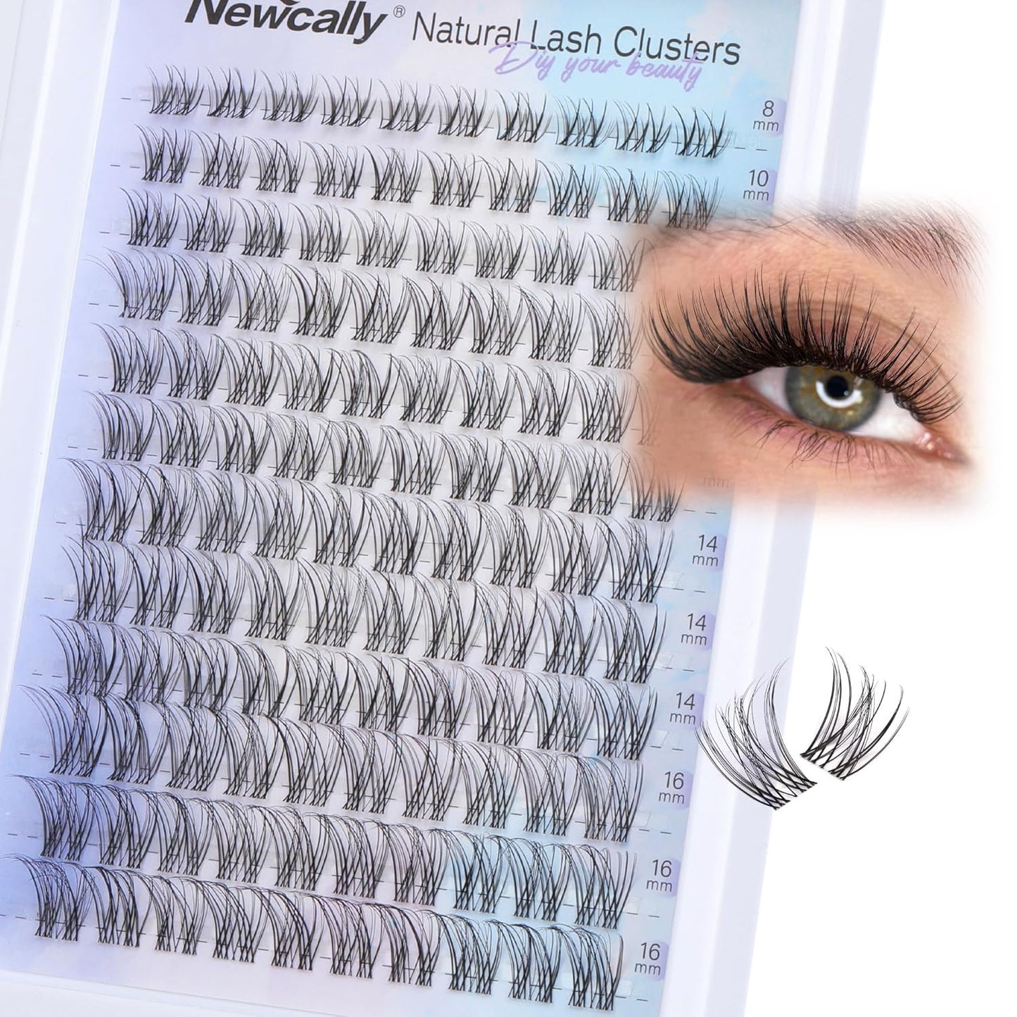 Natural Eyelash Clusters Lash Individuals DIY Lash Extension C-Curly Cluster Eye