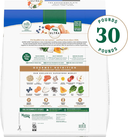 Ultra Adult Large Breed Dry Dog Food, Chicken, Lamb and Salmon Protein Trio, 30