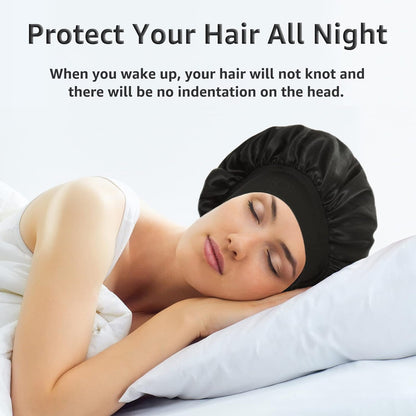 3 Pack Satin Bonnet Silk Hair Bonnet for Sleeping, Sleep Bonnets for Women Large