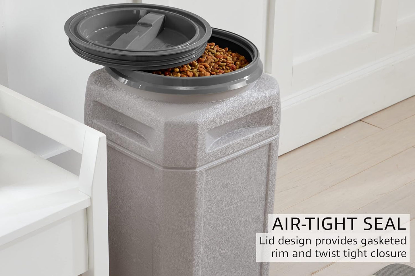 Airtight Dog Food Storage Container – 13 Gal, up to 54 Lb Capacity – Cat and Dog