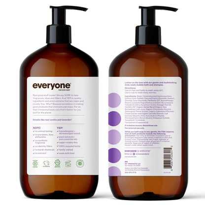 3-In-1 Soap, Body Wash, Bubble Bath, Shampoo, 32 Ounce (Pack of 2), Vanilla and