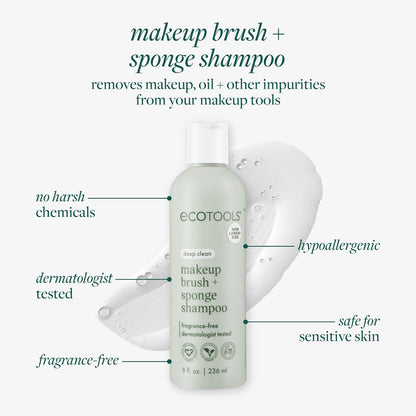 XL Makeup Brush + Sponge Shampoo, Removes Makeup, Dirt, & Impurities from Makeup