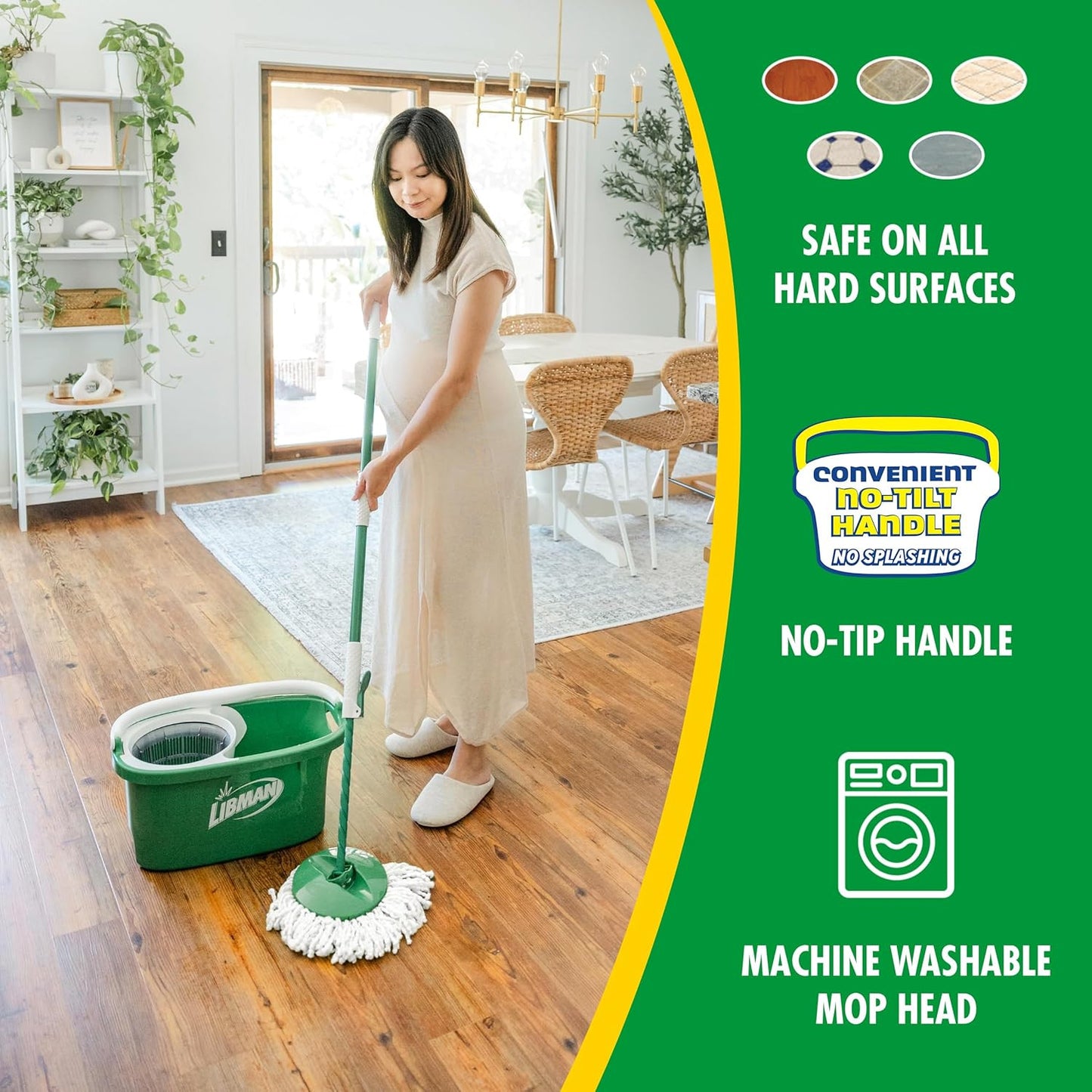 Tornado Spin Mop System, Spinning Floor Mopping and Bucket with Wringer Set for