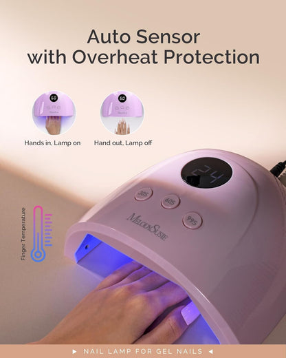 UV Nail Lamp, Plus30F UV Light for Gel Nails LED Nail Dryer with 3 Timer, Smart