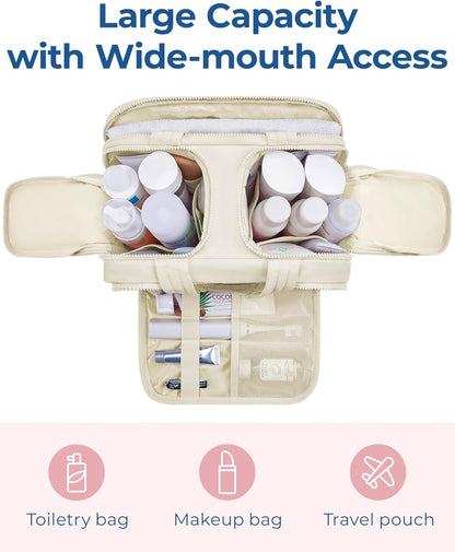 Travel Toiletry Bag, Lightweight Large Wide-Open Travel Bag for Women, Puffy Cos