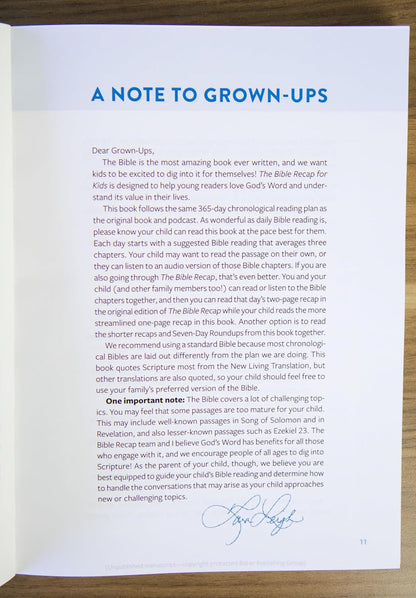 The Bible Recap for Kids: a 365-Day Guide through the Bible for Young Readers Ag