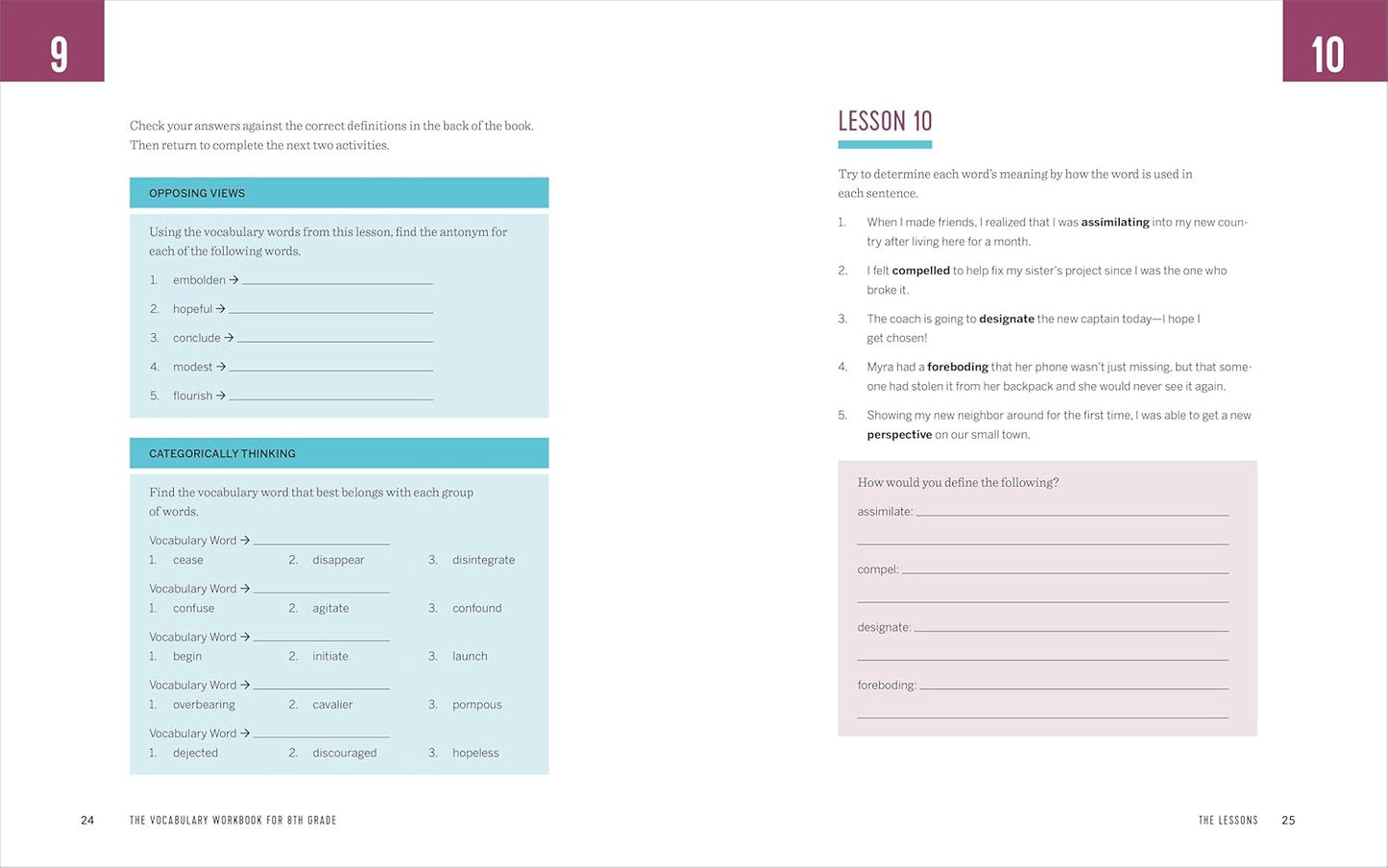 The Vocabulary Workbook for 8Th Grade: Weekly Activities to Boost Your Word Powe