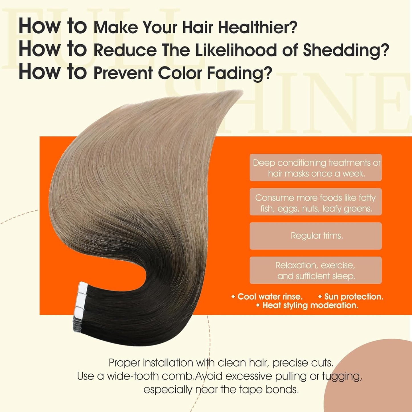 Tape in Extensions Black Ombre Ash Blonde 16 Inch Double Sided Tape in Hair Exte