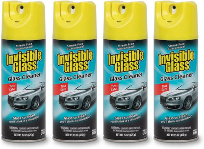 91163-4PK Premium Glass and Window Cleaner for Auto and Home Cleans Glass, Windo