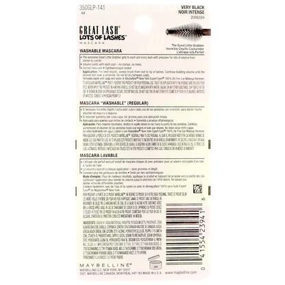 Myb Masc Grt Lsh Lots Vry Size .43 O  Great Lash Mascara Lots of Lashes Washable