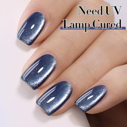 0.5 OZ Cat Eye Gel Polish with Magnet 15ML Holographic Glitter Shimmer Transluce
