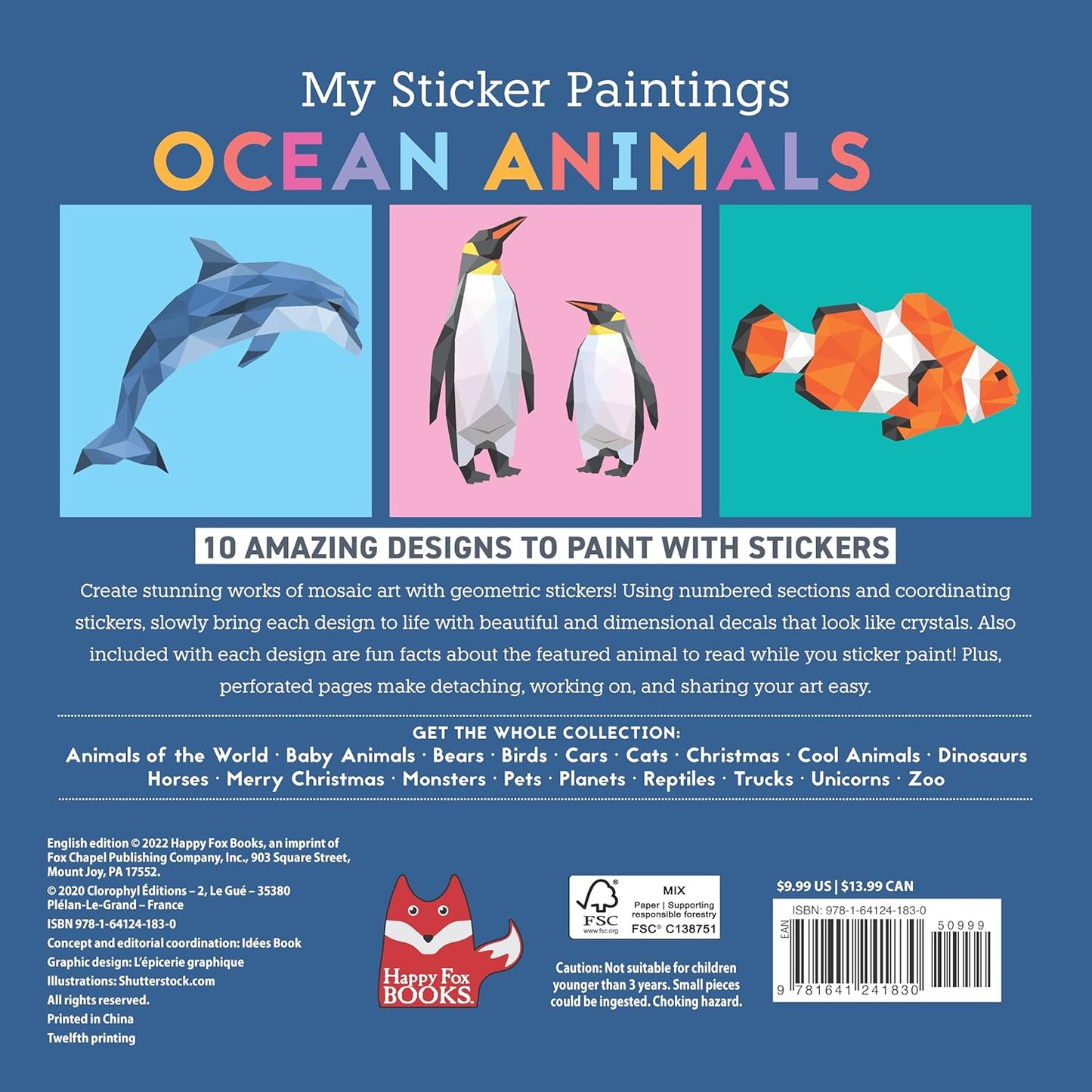 My Sticker Paintings: Ocean Animals: 10 Magnificent Paintings (Happy Fox Books)